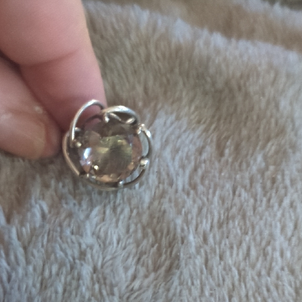 Vtg Sterling Silver Smoky Quartz Ring
